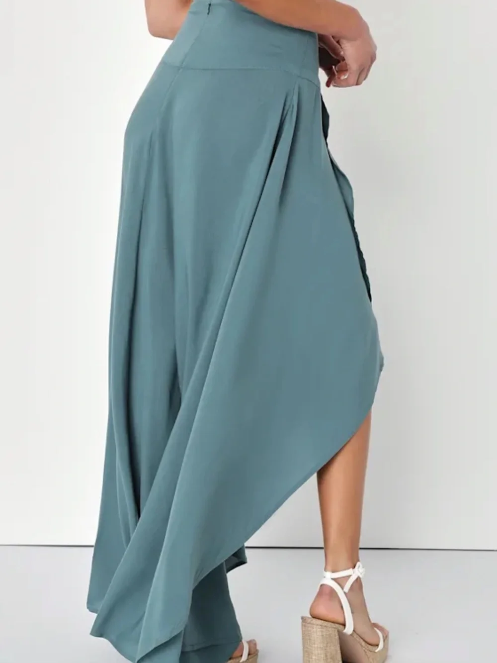 Women's Hi-Lo Maxi Skirt — Slate Green